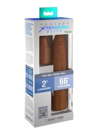 Коричневая насадка на член 2  Silicone X-tension - 20,3 см. - Pipedream - в Орехово-Зуево купить с доставкой