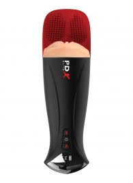 Телесный мастурбатор-вагина в черной колбе с вибрацией Fuck-O-Matic Pro XL - Pipedream - в Орехово-Зуево купить с доставкой