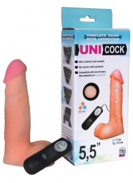 Фаллическая насадка Харнесс UNICOCK 5,5  с вибрацией - 17 см. - LOVETOY (А-Полимер) - купить с доставкой в Орехово-Зуево