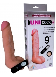 Фаллическая насадка Харнесс UNICOCK 9  с вибрацией - 24 см. - LOVETOY (А-Полимер) - купить с доставкой в Орехово-Зуево