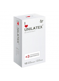 Ультратонкие презервативы Unilatex Ultra Thin - 12 шт. + 3 шт. в подарок - Unilatex - купить с доставкой в Орехово-Зуево