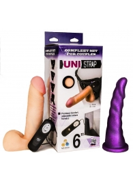 Вибрострапон с двумя насадками UniStrap - 18 и 18 см. - LOVETOY (А-Полимер) - купить с доставкой в Орехово-Зуево
