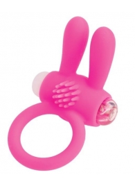 Розовое эрекционное виброкольцо A-toys с ушками - A-toys - в Орехово-Зуево купить с доставкой