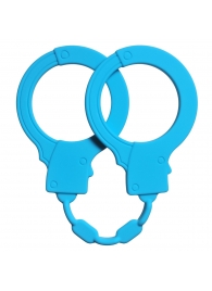 Голубые силиконовые наручники Stretchy Cuffs Turquoise - Lola Games - купить с доставкой в Орехово-Зуево