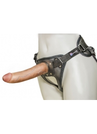 Насадка-фаллоимитатор на кожаных трусиках Harness Ultra Realistic 7  - 18 см. - LOVETOY (А-Полимер) - купить с доставкой в Орехово-Зуево