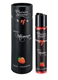 Массажное масло с ароматом клубники Huile de Massage Gourmande Fraise des Bois - 59 мл. - Plaisir Secret - купить с доставкой в Орехово-Зуево