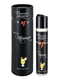 Массажное масло с ароматом пина колады Huile de Massage Gourmande Pina Colada - 59 мл. - Plaisir Secret - купить с доставкой в Орехово-Зуево