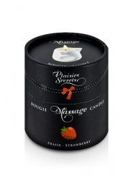 Массажная свеча с ароматом клубники Bougie de Massage Gourmande Fraise - 80 мл. - Plaisir Secret - купить с доставкой в Орехово-Зуево