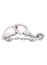 Наручники из металла с длинной цепочкой CHROME HANDCUFFS METAL HANDCUFFS W. KEY - NMC - купить с доставкой в Орехово-Зуево