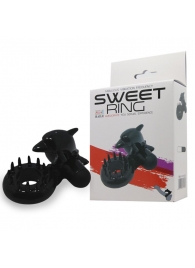 Чёрное эрекционное виброкольцо Sweet Ring с дельфинчиком - Baile - в Орехово-Зуево купить с доставкой