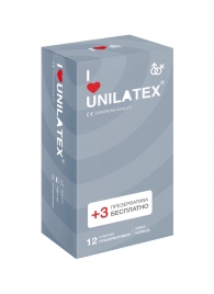 Презервативы с рёбрами Unilatex Ribbed - 12 шт. + 3 шт. в подарок - Unilatex - купить с доставкой в Орехово-Зуево