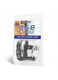 Утяжка на пенис на замочке Duo Cock And Ball Lock - BlueLine - купить с доставкой в Орехово-Зуево