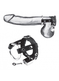 Утяжка на пенис на замочке Duo Cock And Ball Lock - BlueLine - купить с доставкой в Орехово-Зуево