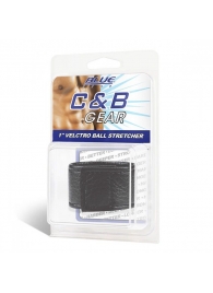 Чёрная утяжка на мошонку 1  Velcro Ball Stretcher - BlueLine - купить с доставкой в Орехово-Зуево