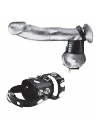 Утяжка на пенис и мошонку Cock Ring With 1.5  Ball Stretcher And Optional Weight Ring - BlueLine - купить с доставкой в Орехово-Зуево