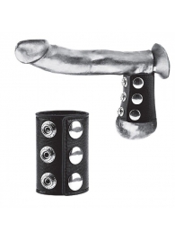 Утяжка на пенис на кнопочках 100% PVC STRAP WITH METAL SNAP - BlueLine - купить с доставкой в Орехово-Зуево