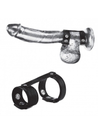 Утяжка на пенис с клёпками Duo Snap Cock And Ball Ring - BlueLine - купить с доставкой в Орехово-Зуево