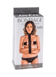 Ошейник с длинной лентой и наручниками Strap Bondage Kit Plus Size - Lola Games - купить с доставкой в Орехово-Зуево