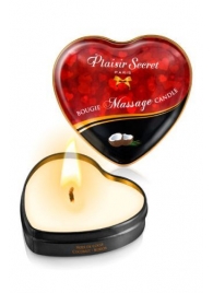 Массажная свеча с ароматом кокоса Bougie Massage Candle - 35 мл. - Plaisir Secret - купить с доставкой в Орехово-Зуево