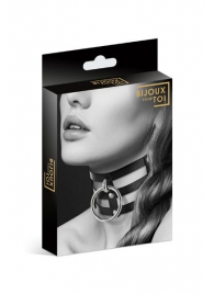 Чёрный тройной чокер с большим кольцом - Bijoux Pour Toi - купить с доставкой в Орехово-Зуево