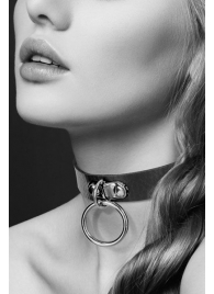 Узенький ошейник из полиуретана с кольцом - Bijoux Pour Toi - купить с доставкой в Орехово-Зуево