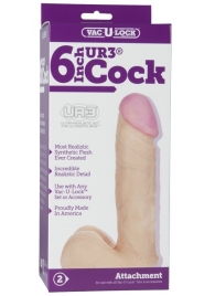 Ультра реалистичная насадка Vac-U-Lock  6  ULTRASKYN Cock - 17,3 см. - Doc Johnson - купить с доставкой в Орехово-Зуево