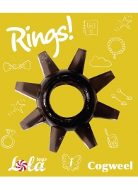 Чёрное эрекционное кольцо Rings Cogweel - Lola Games - в Орехово-Зуево купить с доставкой