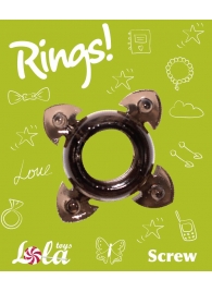Чёрное эрекционное кольцо Rings Screw - Lola Games - в Орехово-Зуево купить с доставкой