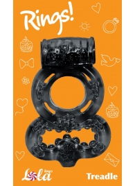 Чёрное эрекционное кольцо Rings Treadle с подхватом - Lola Games - в Орехово-Зуево купить с доставкой
