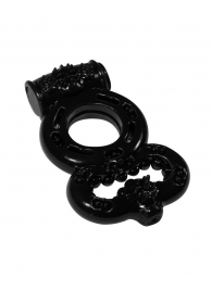Чёрное эрекционное кольцо Rings Treadle с подхватом - Lola Games - в Орехово-Зуево купить с доставкой