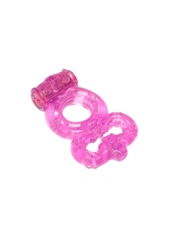 Розовое эрекционное кольцо Rings Treadle с подхватом - Lola Games - в Орехово-Зуево купить с доставкой