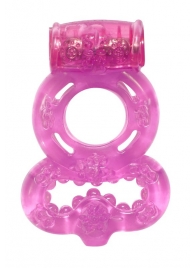 Розовое эрекционное кольцо Rings Treadle с подхватом - Lola Games - в Орехово-Зуево купить с доставкой