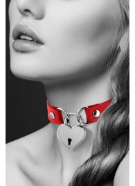 Красный чокер с замком в форме сердца - Bijoux Pour Toi - купить с доставкой в Орехово-Зуево