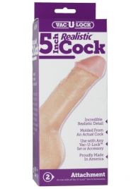 Насадка-реалистик для трусиков Vac-U-Lock 5  Realistic - 12,7 см. - Doc Johnson - купить с доставкой в Орехово-Зуево