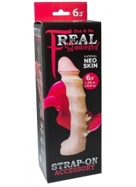 Насадка REAL Standard со спиралевидным узором - 19 см. - LOVETOY (А-Полимер) - купить с доставкой в Орехово-Зуево