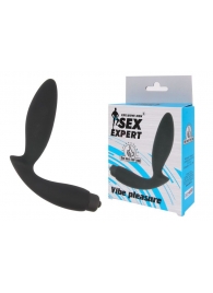 Чёрный вибростимулятор простаты Sex Expert Vibe Pleasure - Sex Expert - в Орехово-Зуево купить с доставкой