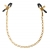 Чёрные с золотом зажимы на соски Gold Chain Nipple Clamps - Pipedream - купить с доставкой в Орехово-Зуево