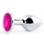 Серебристая анальная пробка с малиновым кристаллом - 7,2 см. - Anal Jewelry Plug - купить с доставкой в Орехово-Зуево