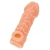 Телесная закрытая насадка с венками Cock Sleeve Size L - 17,6 см. - KOKOS - в Орехово-Зуево купить с доставкой