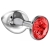 Большая серебристая анальная пробка Diamond Red Sparkle Large с красным кристаллом - 8 см. - Lola Games - купить с доставкой в Орехово-Зуево