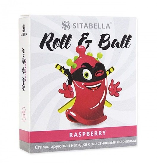 Стимулирующий презерватив-насадка Roll   Ball Raspberry - Sitabella - купить с доставкой в Орехово-Зуево