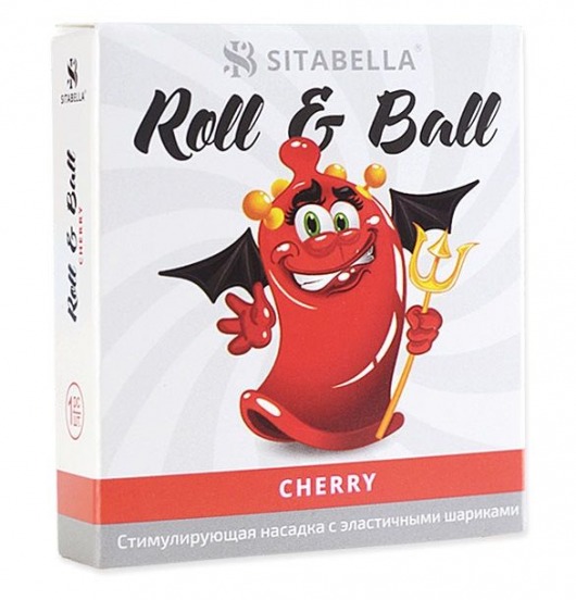 Стимулирующий презерватив-насадка Roll   Ball Cherry - Sitabella - купить с доставкой в Орехово-Зуево