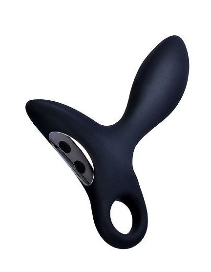 Черный силиконовый анальный вибромассажер Erokey с колечком-ограничителем - Erokay - в Орехово-Зуево купить с доставкой