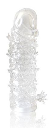 Закрытая прозрачная рельефная насадка Crystal sleeve - 13 см. - Erowoman-Eroman - в Орехово-Зуево купить с доставкой