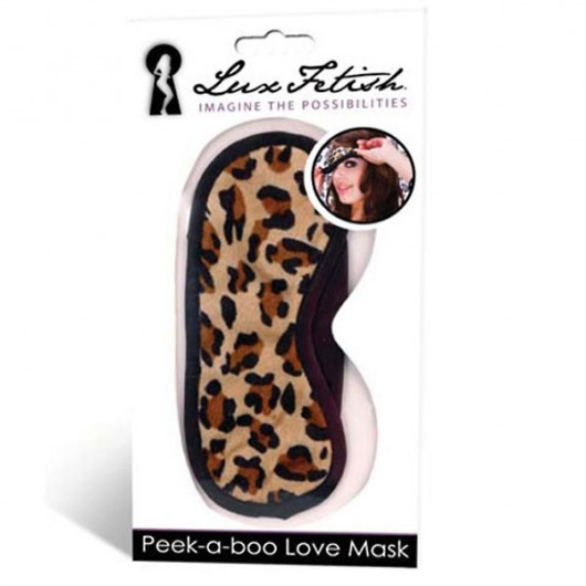 Леопардовая маска на глаза Peek-a-Boo - Lux Fetish - купить с доставкой в Орехово-Зуево