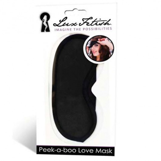Черная маска на глаза Peek-a-Boo - Lux Fetish - купить с доставкой в Орехово-Зуево