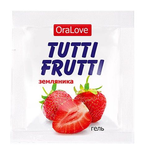 Пробник гель-смазки Tutti-frutti с земляничным вкусом - 4 гр. - Биоритм - купить с доставкой в Орехово-Зуево