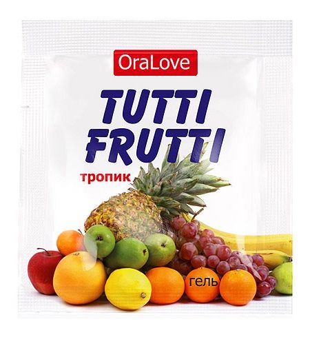 Пробник гель-смазки Tutti-frutti со вкусом тропических фруктов - 4 гр. - Биоритм - купить с доставкой в Орехово-Зуево