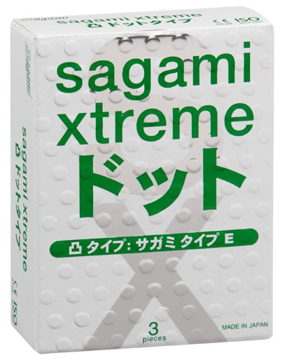 Презервативы Sagami Xtreme SUPER DOTS с точками - 3 шт. - Sagami - купить с доставкой в Орехово-Зуево
