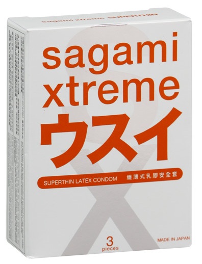 Ультратонкие презервативы Sagami Xtreme SUPERTHIN - 3 шт. - Sagami - купить с доставкой в Орехово-Зуево